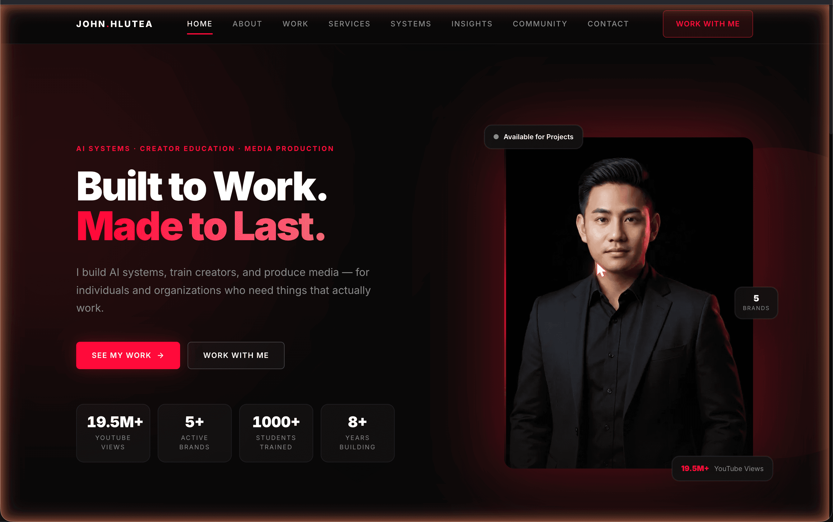 John Hlutea — Personal Website website screenshot